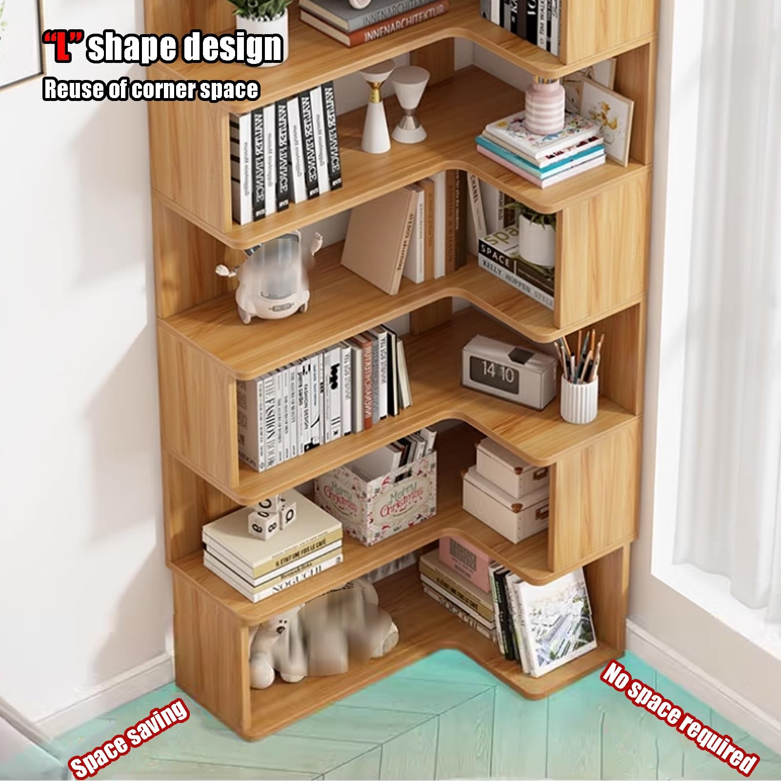 Amazon｜Snaweo 高さ88インチのコーナーラック、7段ウォールシェルフ